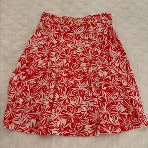 NOMADIC TRADERS boho floral havana skirt Small. Red-orange color & white